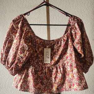 Floral Sim and Sam Crop Top